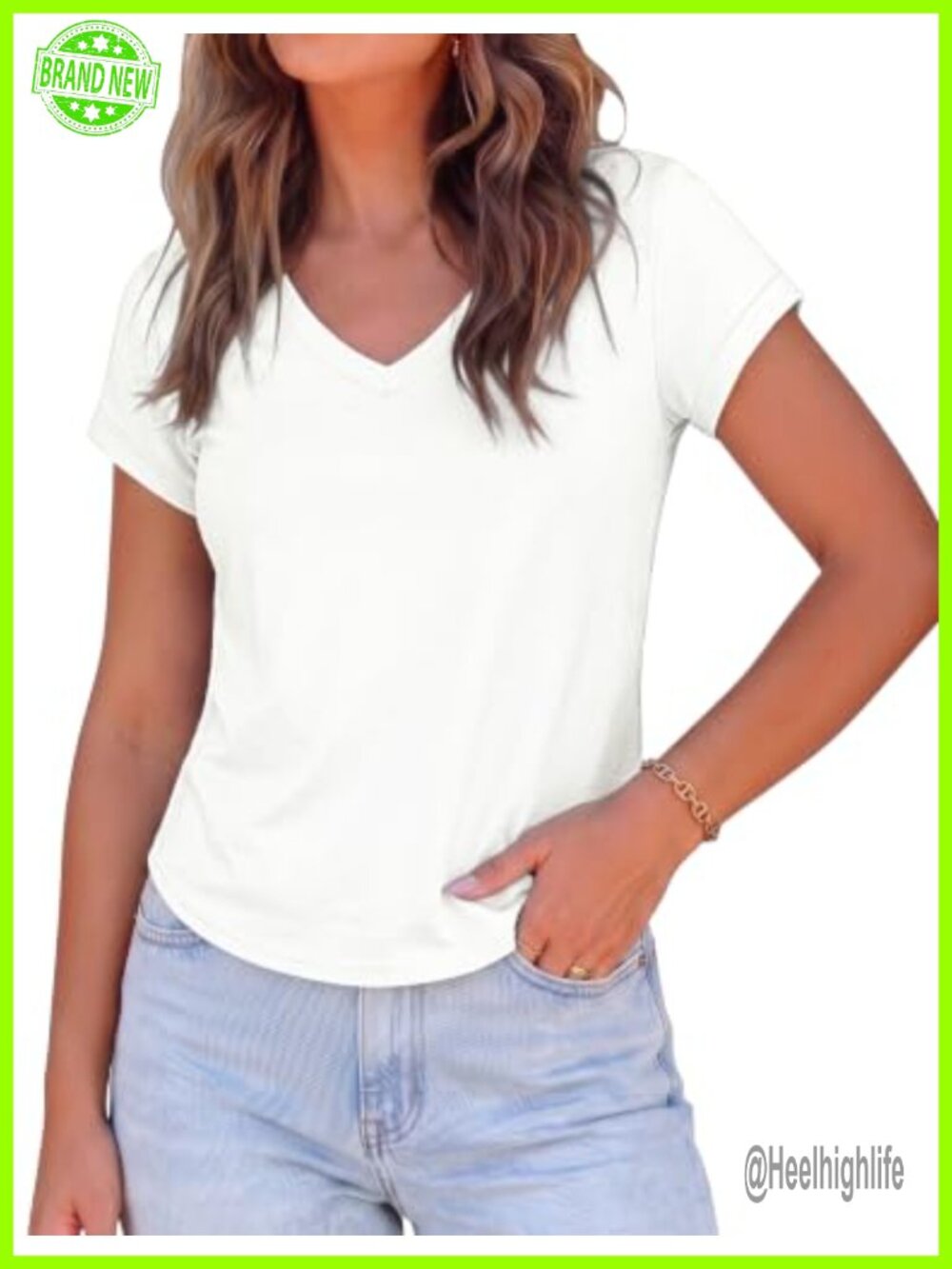 Womens Crop Top Cotton V Neck Cap Sleeve Boxy Fit Summer Tee Shirt